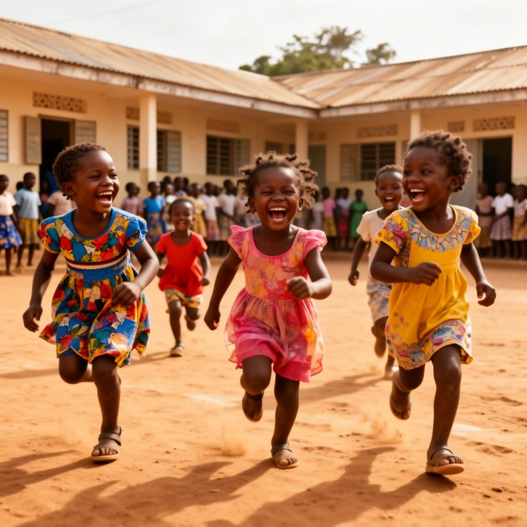 Enfants en groupe souriants à l'école